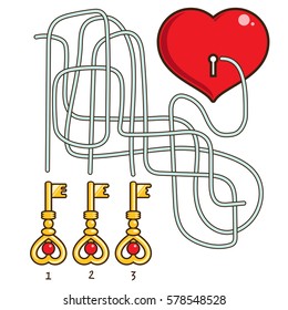 heart and three keys, Game find the right key, guess the key to the heart