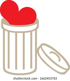 Heart thrown into a garbage bucket, give up lo