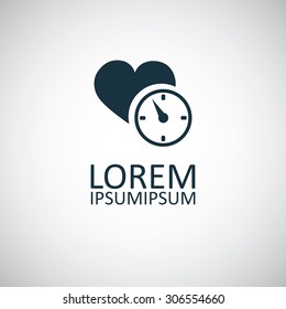 heart time icon, on white background
