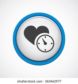 heart time icon, on white background