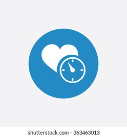 heart time icon, on white background