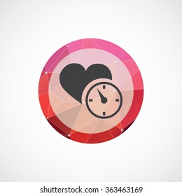 heart time icon, on white background