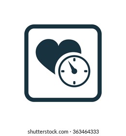 heart time icon, on white background