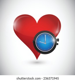 heart and time illustration design over a white background