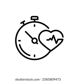 Heart with a timer for heart fitness