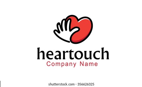 Heart Touch Logo Vector Symbol Design Illustration