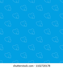 Heart touch pattern vector seamless blue repeat for any use