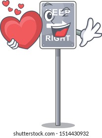 With heart toy keep right shaped on cartoon