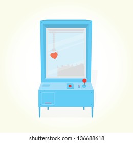 "Heart toy prize" claw machine isolated vector