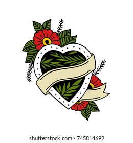 heart traditional tattoo flash