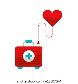 heart transfusing blood in the first aid kit