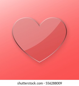 Heart transparent glass concept vector illustration