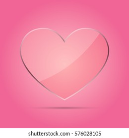 Heart transparent glass concept vector illustration