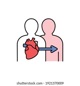 Heart Transplant Color Line Icon. Donor Organ. Pictogram For Web Page, Mobile App, Promo. UI UX GUI Design Element. Editable Stroke.