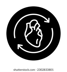 Heart transplant color line icon. Isolated vector element. Outline pictogram for web page, mobile app, promo