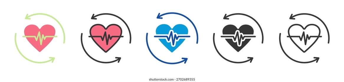 heart transplant icon set multi style various collection