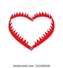 Heart trap vector illustration, flat silhouette

