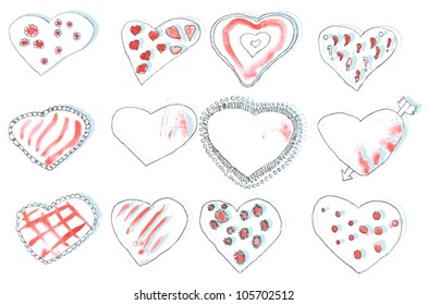 Heart trash background