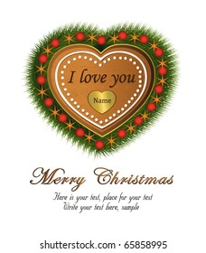 Heart Tree gingerbread  vector template