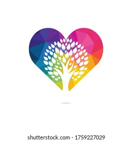 Heart Tree logo design. Love Tree logo design.
