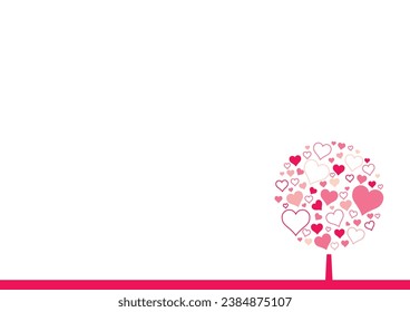 A heart tree made of hearts gathered together