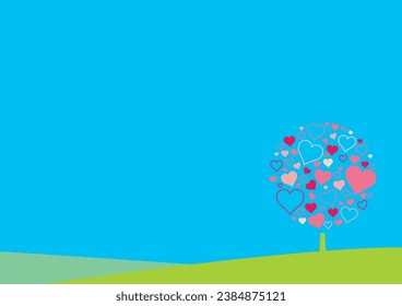 Ein Herzbaum aus Herzen versammelt sich