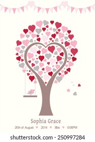 heart tree poster template