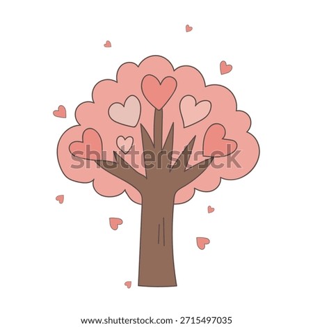 Heart Tree for Valentines Day Love and Romance Concept