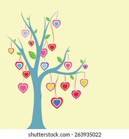 Heart tree vector illustrator, Tree of love
