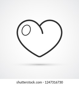 Heart trendy style black icon. Vector illustration