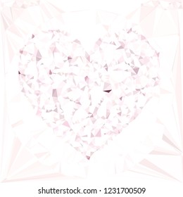 Heart triangular  low poly, mosaic pattern background, Vector polygonal illustration graphic, Creative style with gradient