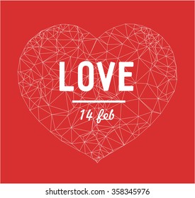 heart triangulated isolated st. valentine bones