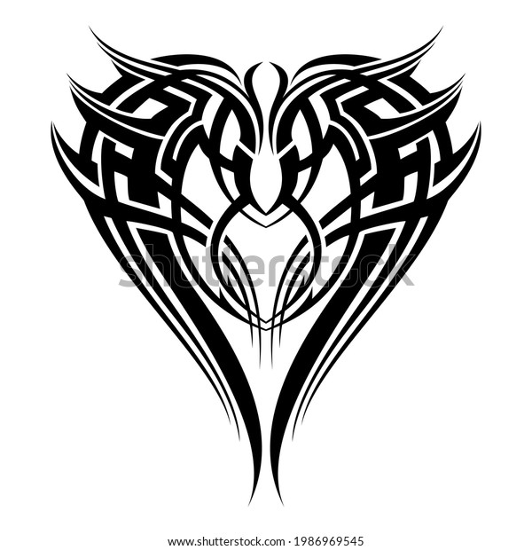 Heart Tribal Tattoo Love Designs Stock Vector Royalty Free 1986969545   Heart Tribal Tattoo Love Designs 600w 1986969545 