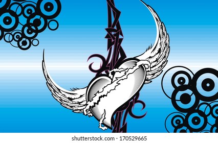 heart tribal wallpaper in vector format very easy to edit