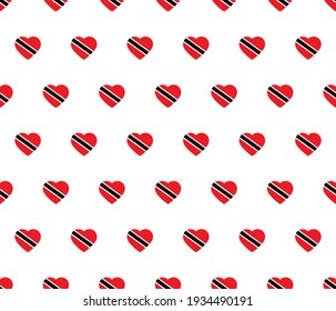 heart Trinidad  flag seamless pattern.  Trinidad  flag texture vector 