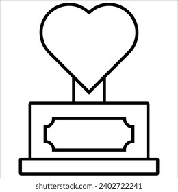 Heart Trophy, premium award icon in line style. High quality outline symbol of achievement