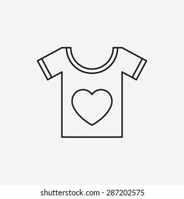 heart t-shirt line icon