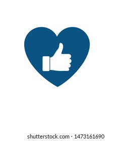 Heart Tumb Up Icon Logo Vector