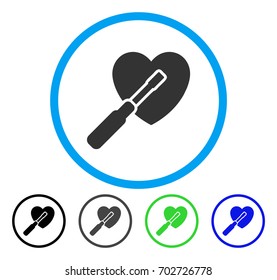 Heart Tuning rounded icon. Vector illustration style is a flat iconic symbol inside a circle, black, gray, blue, green versions. Designed for web and software interfaces.