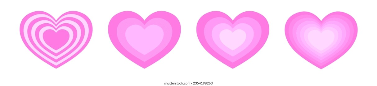 Heart tunnel for banner, card design icon set