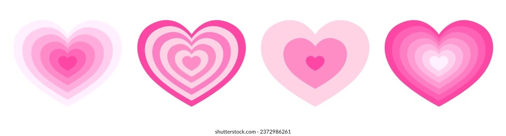 Heart tunnel for banner, card design icon set
