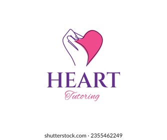 Heart Tutoring Mentoring Business Logo Design Template