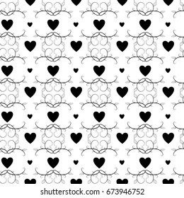 Heart and twig on white background. Fashion graphic background design. Modern stylish abstract texture. Monochrome template for prints, textiles, wrapping, wallpaper, website. Vector illustration