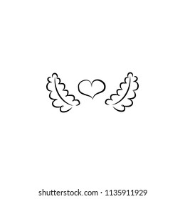 heart with twigs sketch illustration. Element of wedding icon for mobile concept and web apps. Sketch style heart with twigs icon can be used for web and mobile on white background