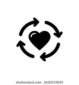 Heart with Two Arrows in a Circle Symbolizing the Balance of Giving and Receiving Ethically