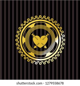 heart with two arrows icon inside shiny badge