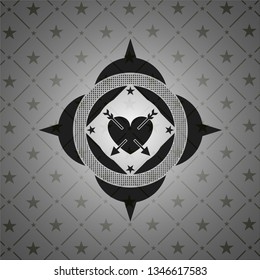 heart with two arrows icon inside black badge