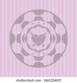 Herzstück mit zwei Pfeilen Symbol in Retro-Stil rosa Emblem. Vektordesign. 