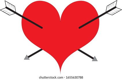 heart with two arrows illustration