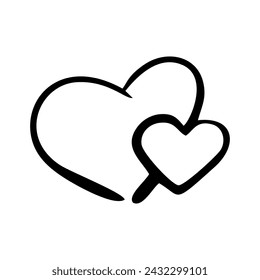 El corazón de dos iconos, ilustración vectorial